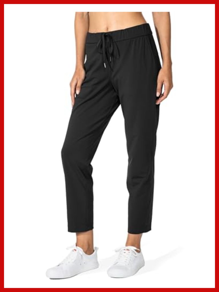 75% Polyamide 25% Elastane Stretch Ankle Sweatpants With Deep Pockets